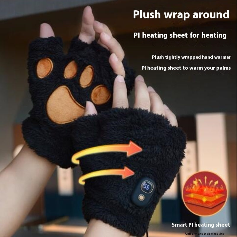 Cat Claw Hand Warmer Heating Gloves For Women