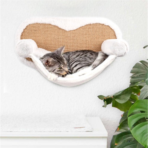 Cat Climbing Frame Wall-mounted Solid Wood Cat Wall-mounted Hanging Scratching Pole Cat Hammock Stairs