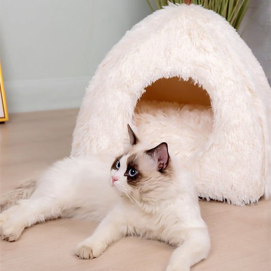 Plush Triangular Cat Litter Closed And Compressible