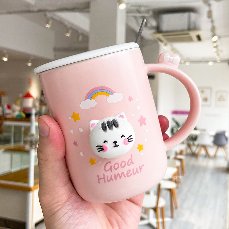 Cartoon cute cat ceramic cup