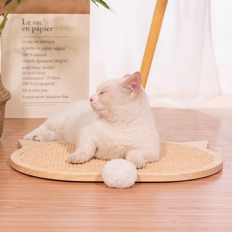 Solid wood sisal cat scratching board claw sharpener