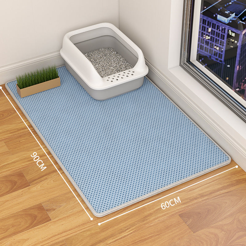 Cat Litter Mat Double Layer Waterproof Urine Trap Mat Easy To Clean Non-Slip Toilet Mats Cat Scratching Mat Large Foot Mats