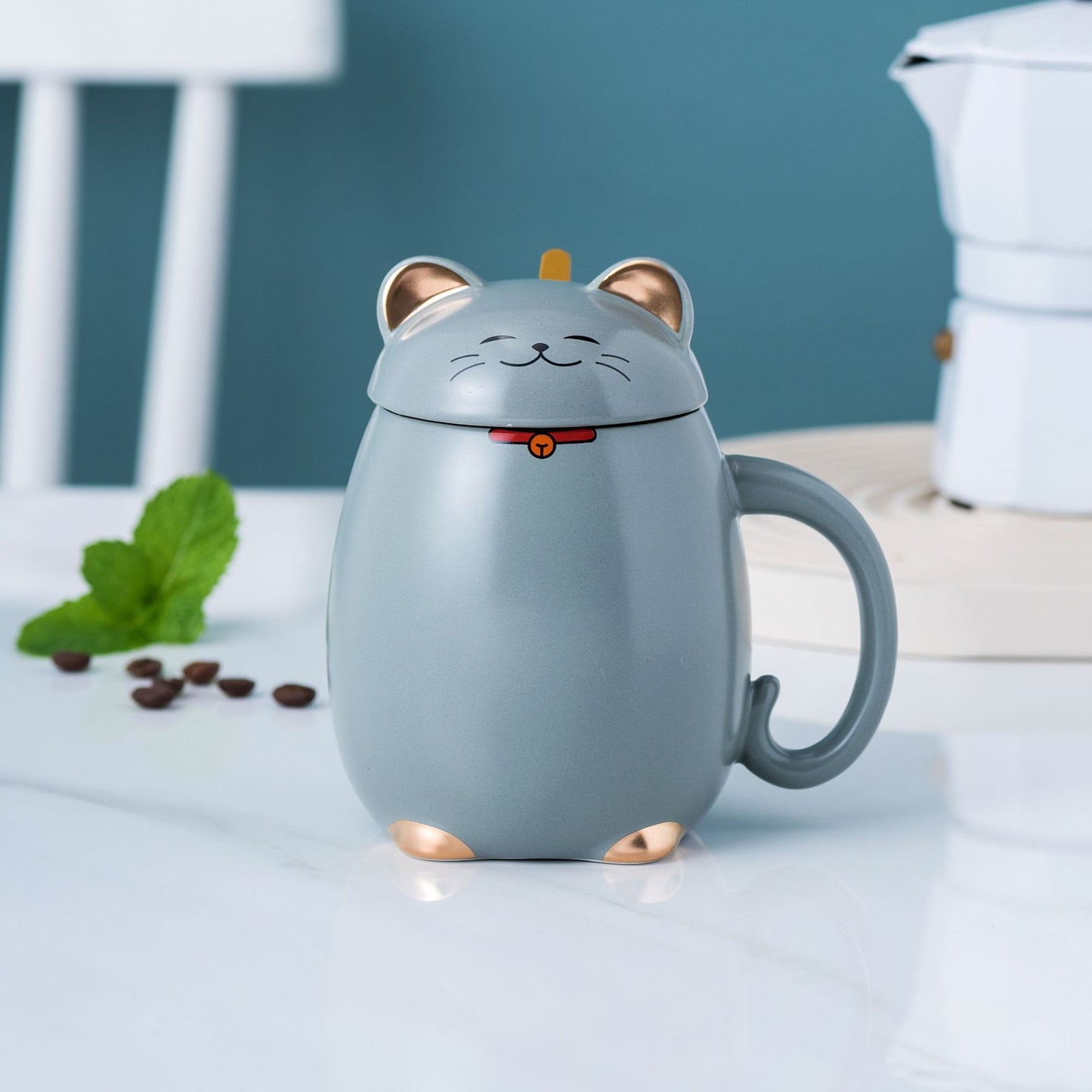 Ceramic Color Glaze  Cartoon Cat Creative Mug