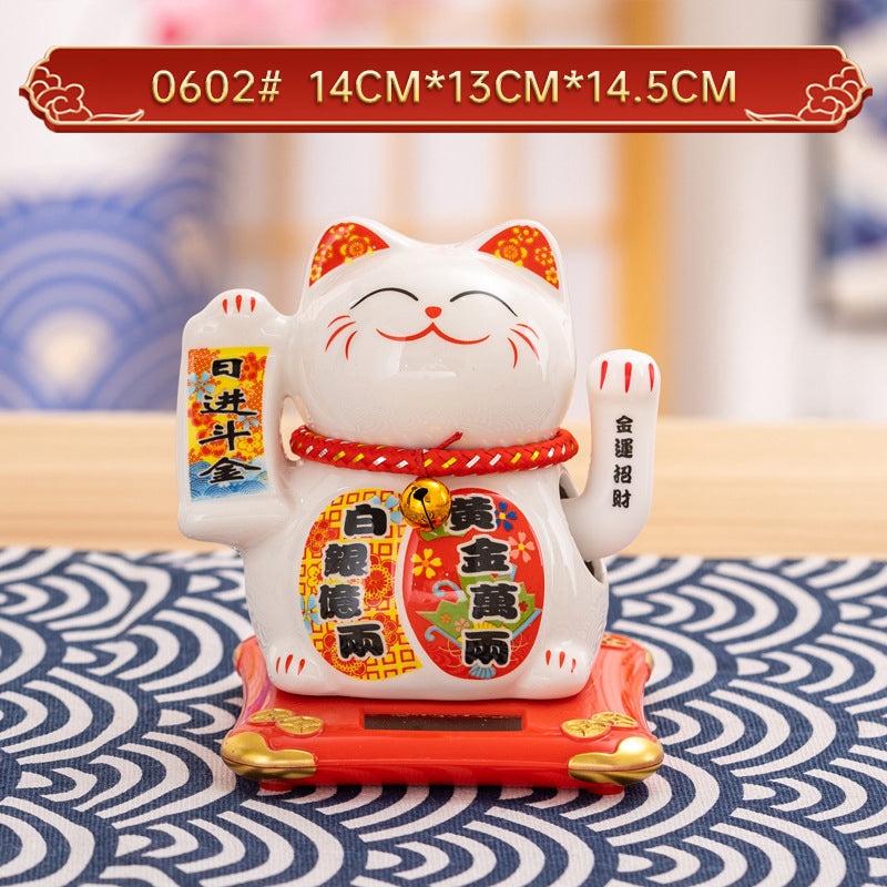 Home Chinese solar lucky cat store gifts can shake hands annual meeting gifts casual car small ornaments decorative crafts