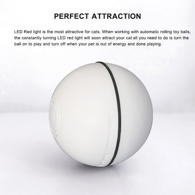 Smart Interactive Pet Toy Ball Automatic Rolling USB Rechargeable Led Light Pet Toy Training Home Cat Toy Glowing Balls