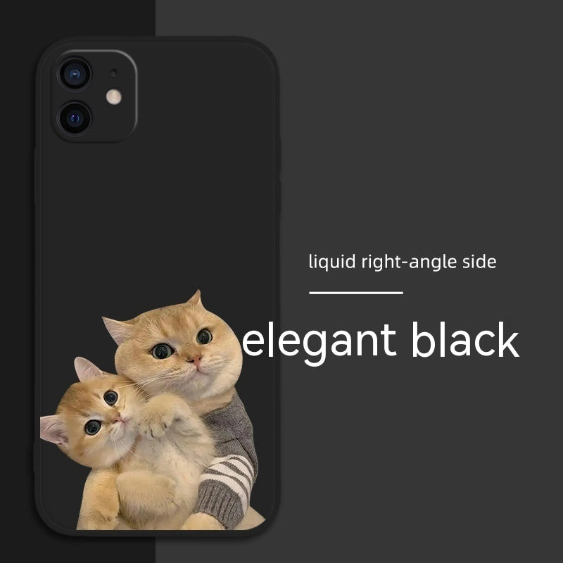 Cute Cat Phone Case Couple Love Silicone