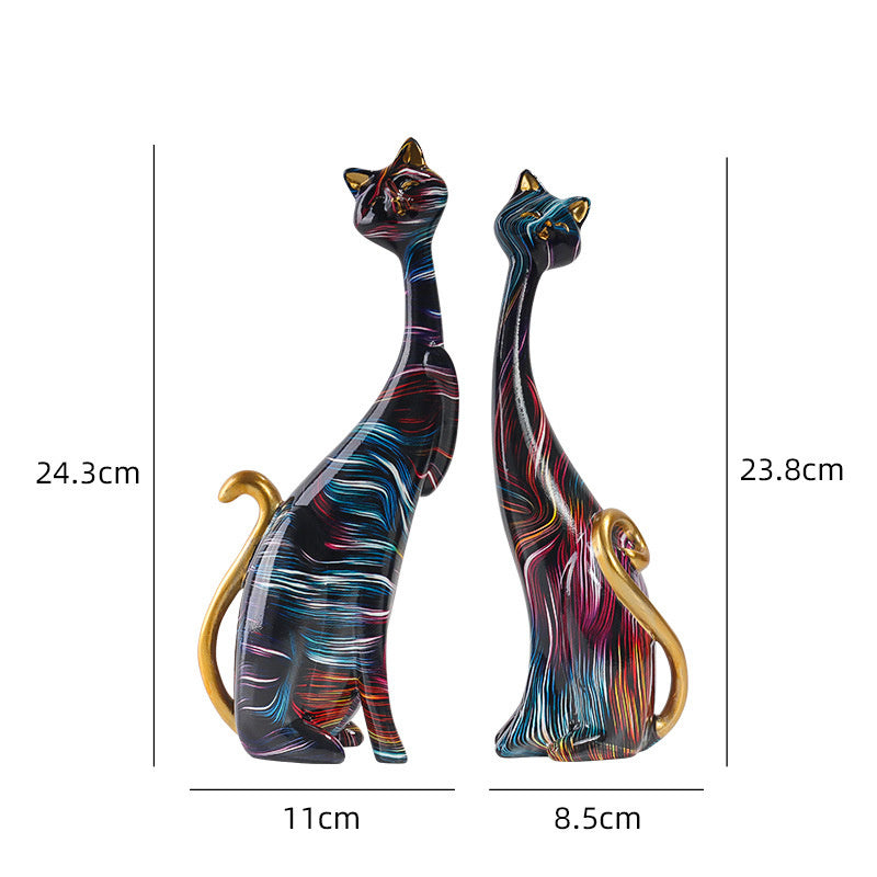 Stylish Desktop Porch Cat Ornaments