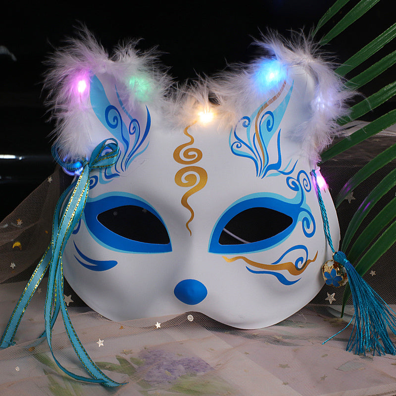 Luminous Feather Fox Mask Two-faced Cat