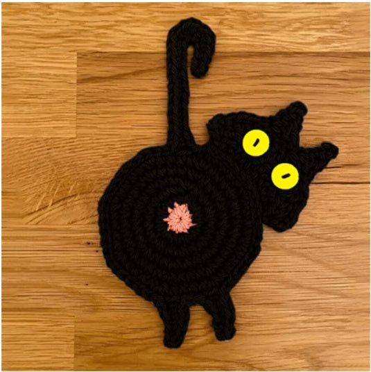 Home Dining Table Fashion Cat Knitted Coaster