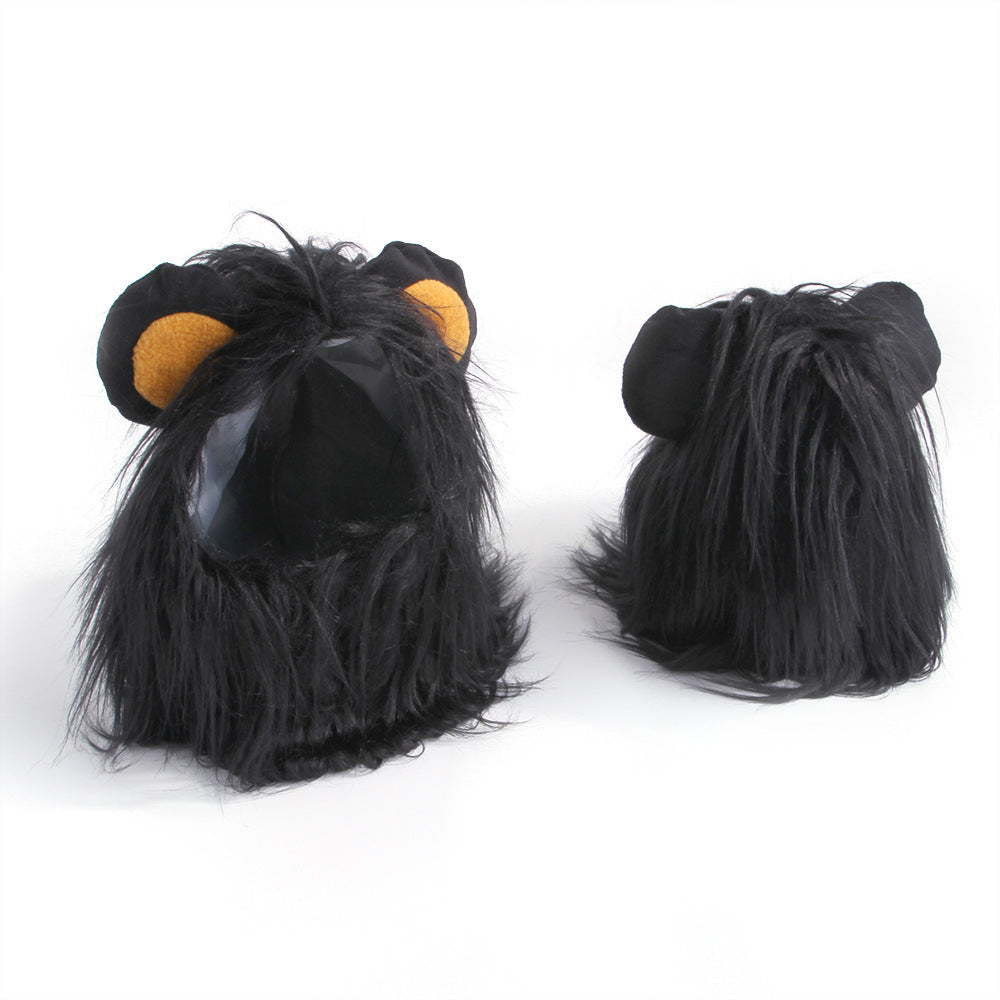 Pet Cat Dog Fashion Wig Hat Lion Head Cover