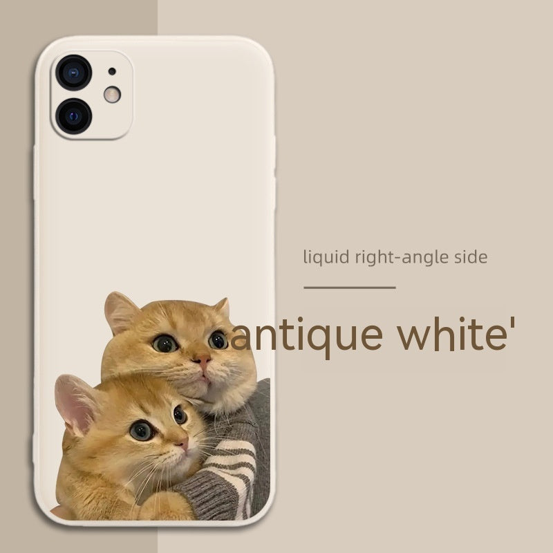 Cute Cat Phone Case Couple Love Silicone