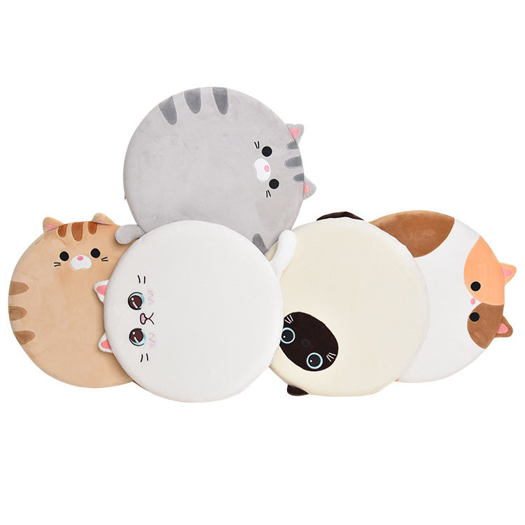 Cute Cat Cushion Office Home Round Memory Pad