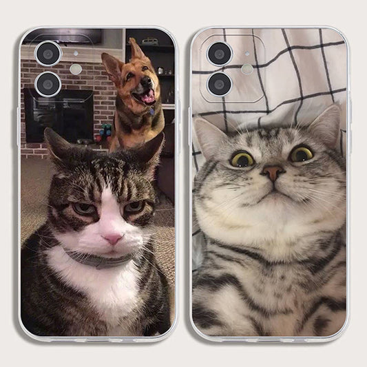 Painted Cat Transparent TPU Soft Shell Phone Case