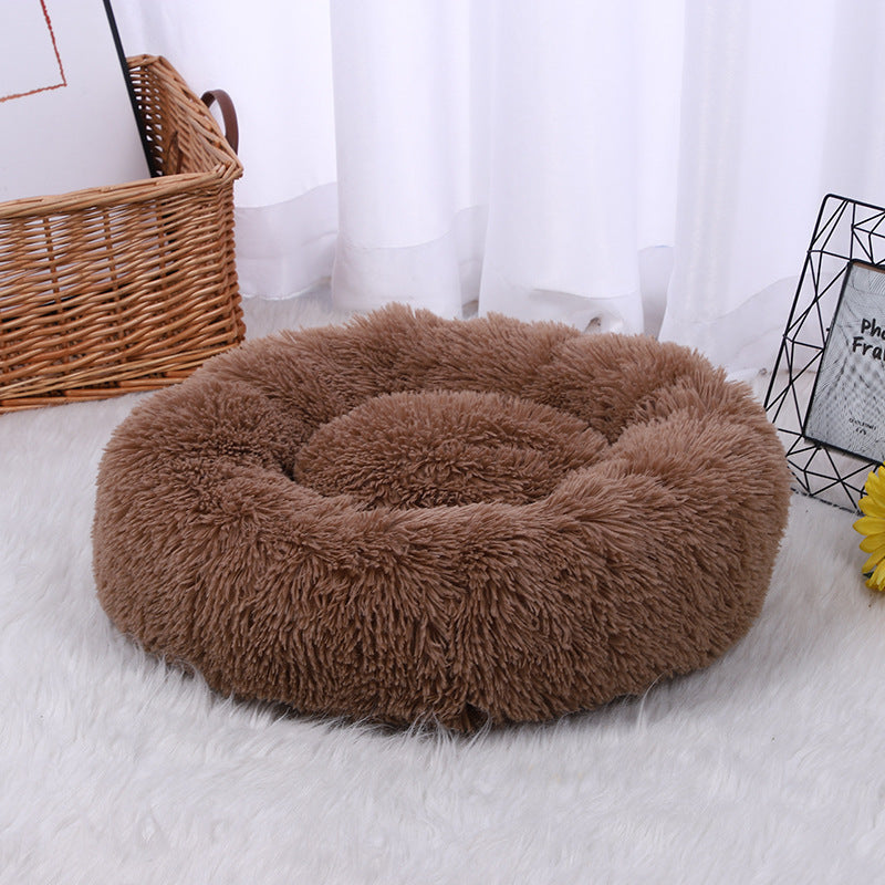 Pet Litter Thickened Round Plush Cat Litter In Autumn And Winter Warm Litter Mat Supplies