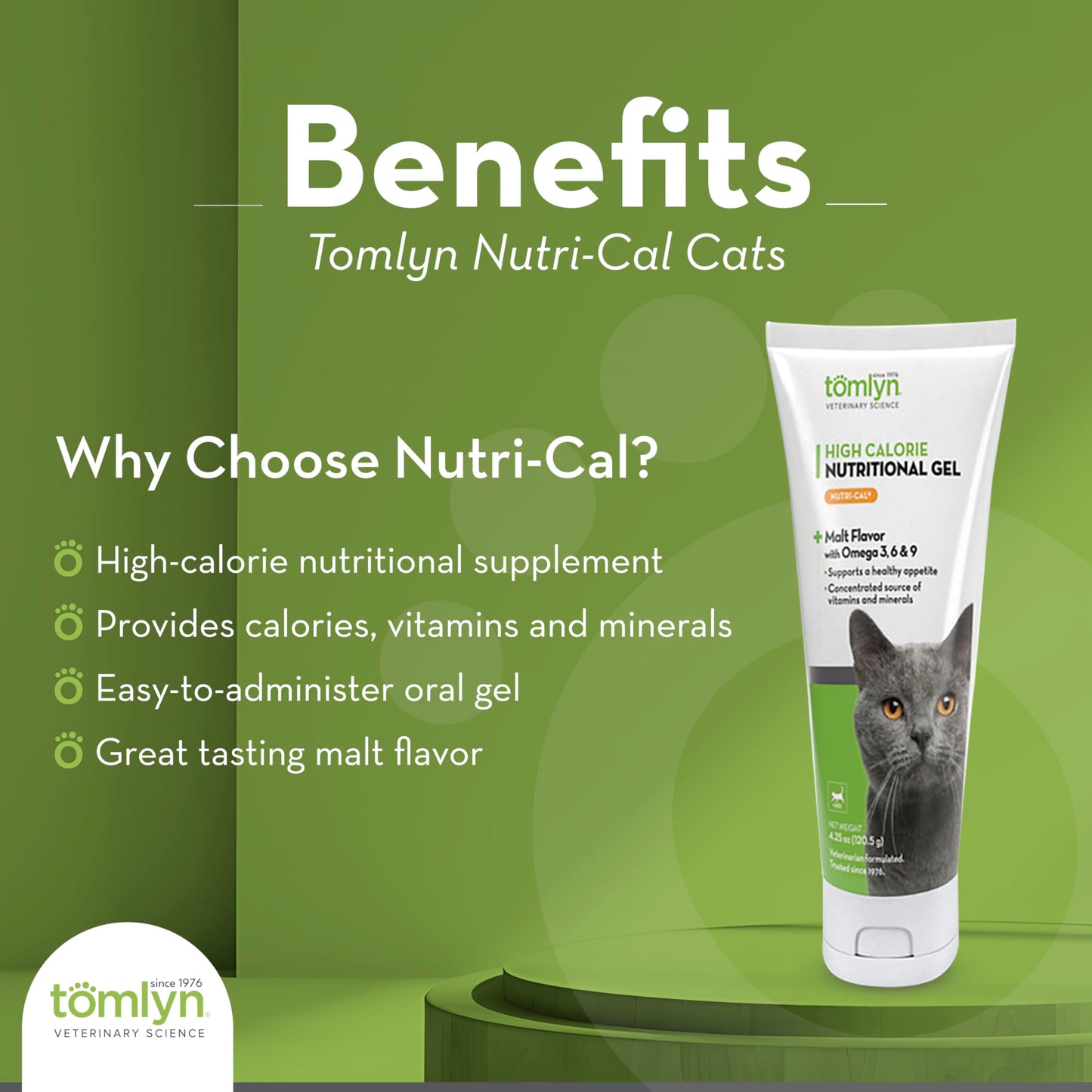 Tomlyn High Calorie Nutritional Gel for Cats, (Nutri-Cal) 4.25 oz