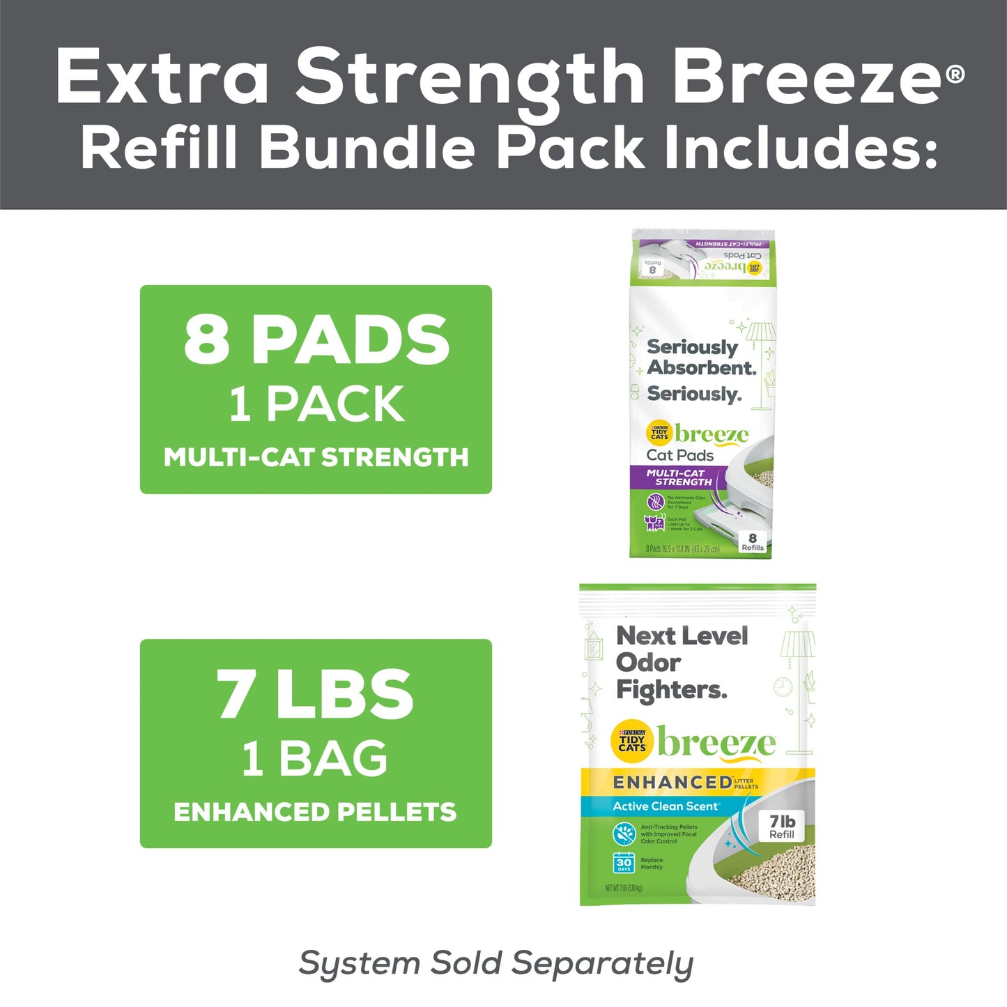 Purina Tidy Cats Breeze Cat Litter Extra Strength Refill Bundle