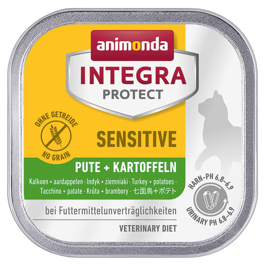 animonda INTEGRA PROTECT Katzenfutter nass Sensitive Pute + Kartoffel (16 x 100g), vom Tierarzt empfohlen bei Futtermittelallergie, mit Veterinären entwickeltes Diätalleinfutter für Katzen