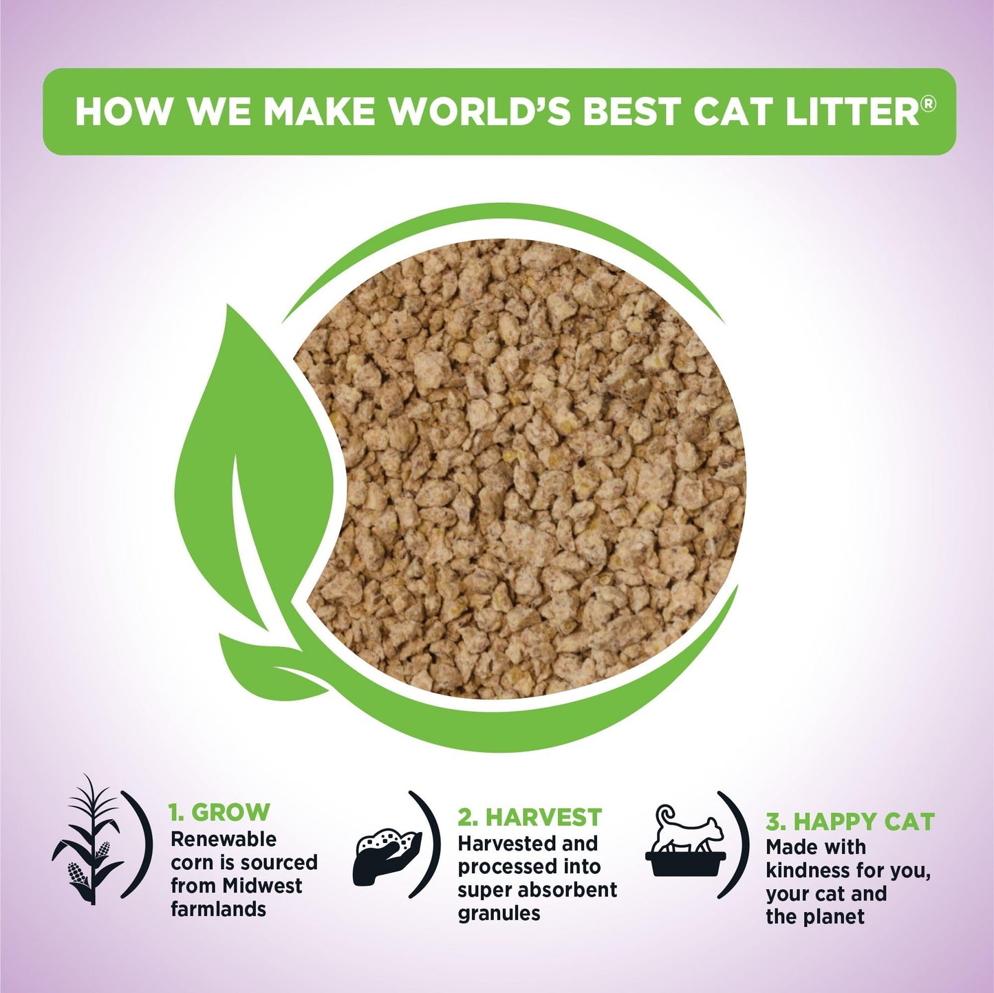 WORLD'S BEST CAT LITTER Multiple Cat Lavender Scented 32-Pounds - Natural Ingredients, Quick Clumping, Flushable, 99% Dust Free & Made in USA - Calming Fragrance & Long-Lasting Odor Control