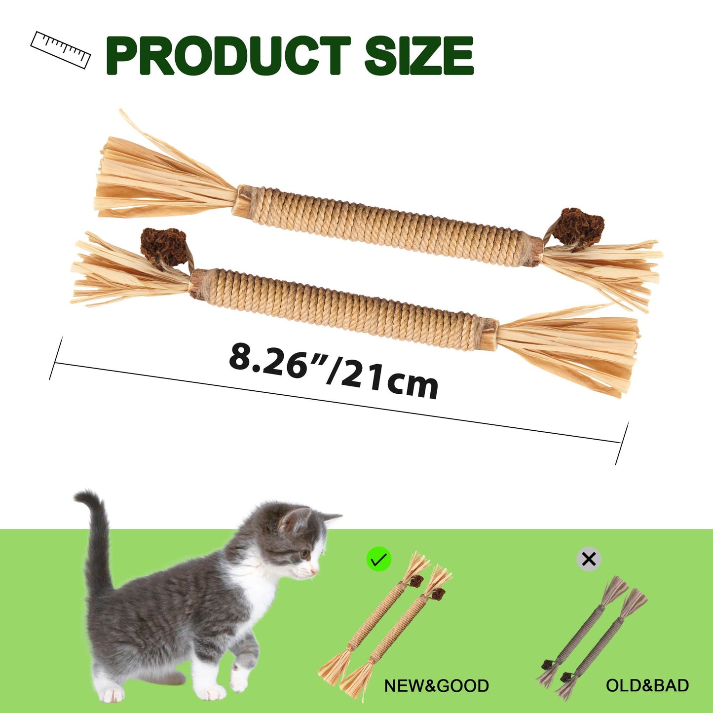 Leoezx Silvervine Sticks for Cats (6 Pcs),Natural Catnip Sticks,Cats Chew Dental Treat,Cats Toy Wand Interactive, Catnip Toys,Teething Toys for Kittens