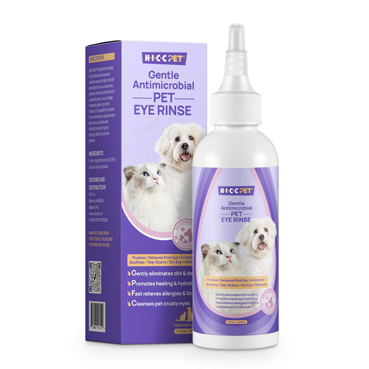 HICC PET Dog Eye Drops 5.1 fl oz Eye Drops for Dogs and Cats Vet-Recommended Dog Eye Infection Treatment to Soothe Infection Allergy, Relieve Dry Eyes Pink Eyes, Pet Tear Stain Cleaner