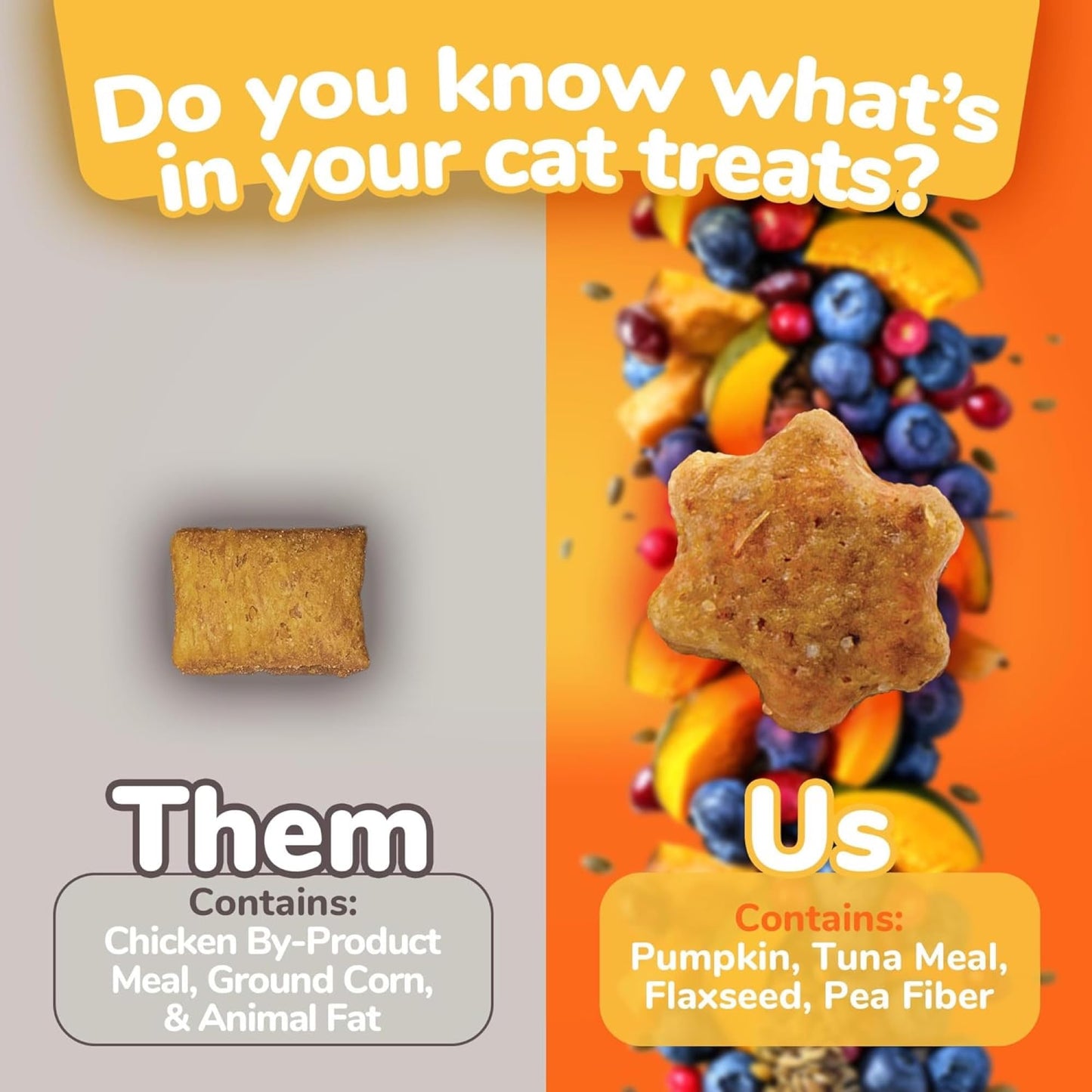 Fruitables Cat Treats – Crunchy Treats For Cats – Healthy Low Calorie Treats Packed with Protein – Free of Wheat, Corn and Soy – Made with Real Tuna with Pumpkin – 2.5 Ounces