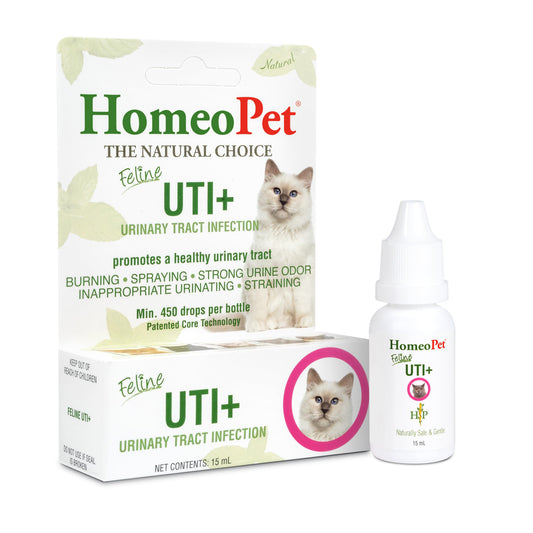 HomeoPet Feline UTI Plus, Safe and Natural Urinary Tract Medicine for Cats, Feline Urinary Tract Support, 15 Milliliters