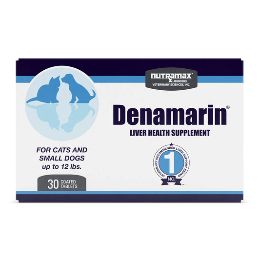 Nutramax Laboratories Denamarin Liver Health Supplement for Small Dogs and Cats - With S-Adenosylmethionine (SAMe) and Silybin, 30 Tablets