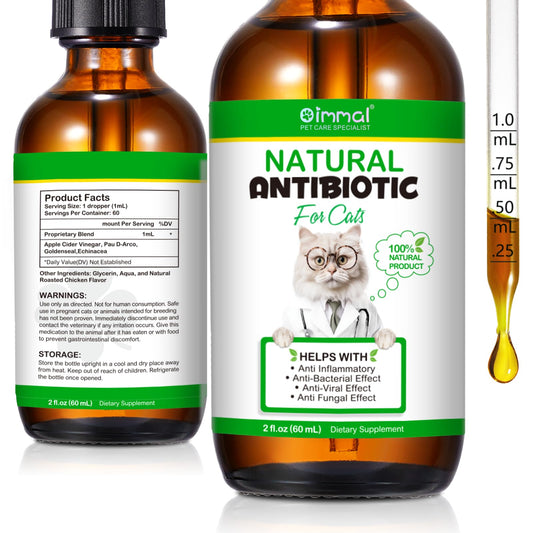 NenMaoKeNu 60ML Antibiotics for Cats, Premium Cat Antibiotics Supplemen, Cats Multivitamin, Natural Antibiotic for Cats, Cat Antibiotic, Cat Antibiotics Supports Immune & Cats Allergy Relief-2 Fl Oz