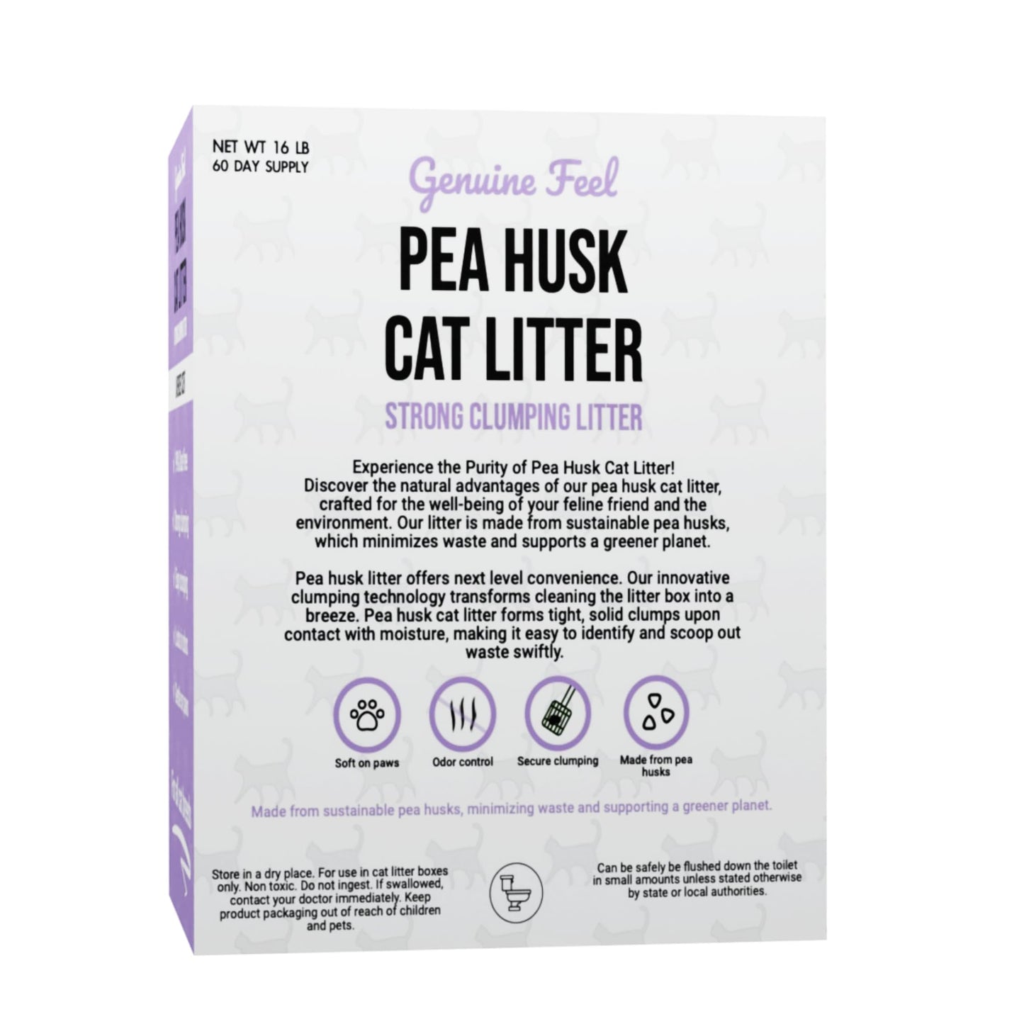 Gingerbread Pet Supply Premium Pea Husk Scented Cat Litter for Happy and Healthy Cats. (16 lbs)(Lavender)