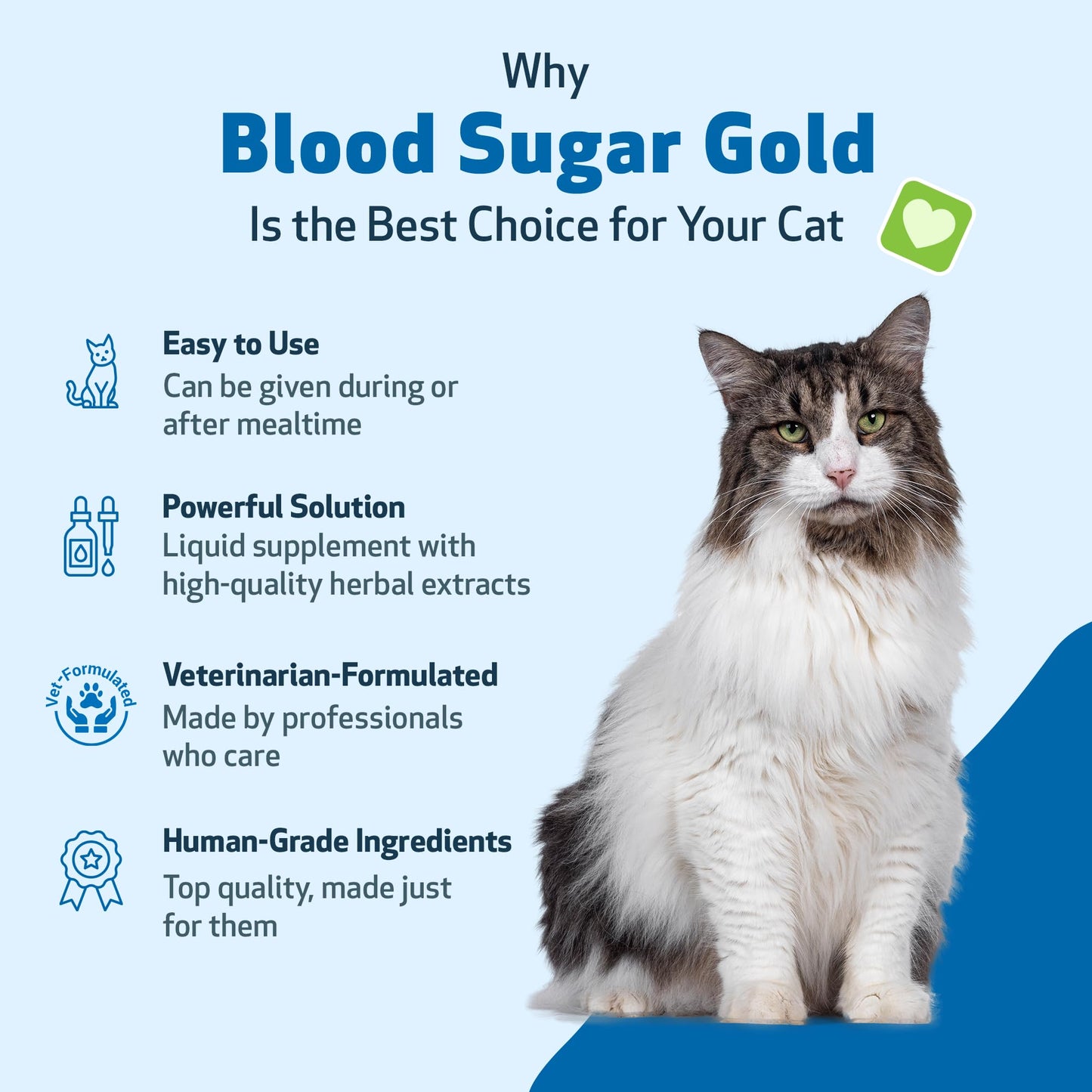 Pet Wellbeing - Blood Sugar Gold for Cats - Natural Support for Healthy Blood Sugar Levels in Diabetic Cats - Insulin Stabilization & Normal Pancreatic Function - 2 oz (59 ml)