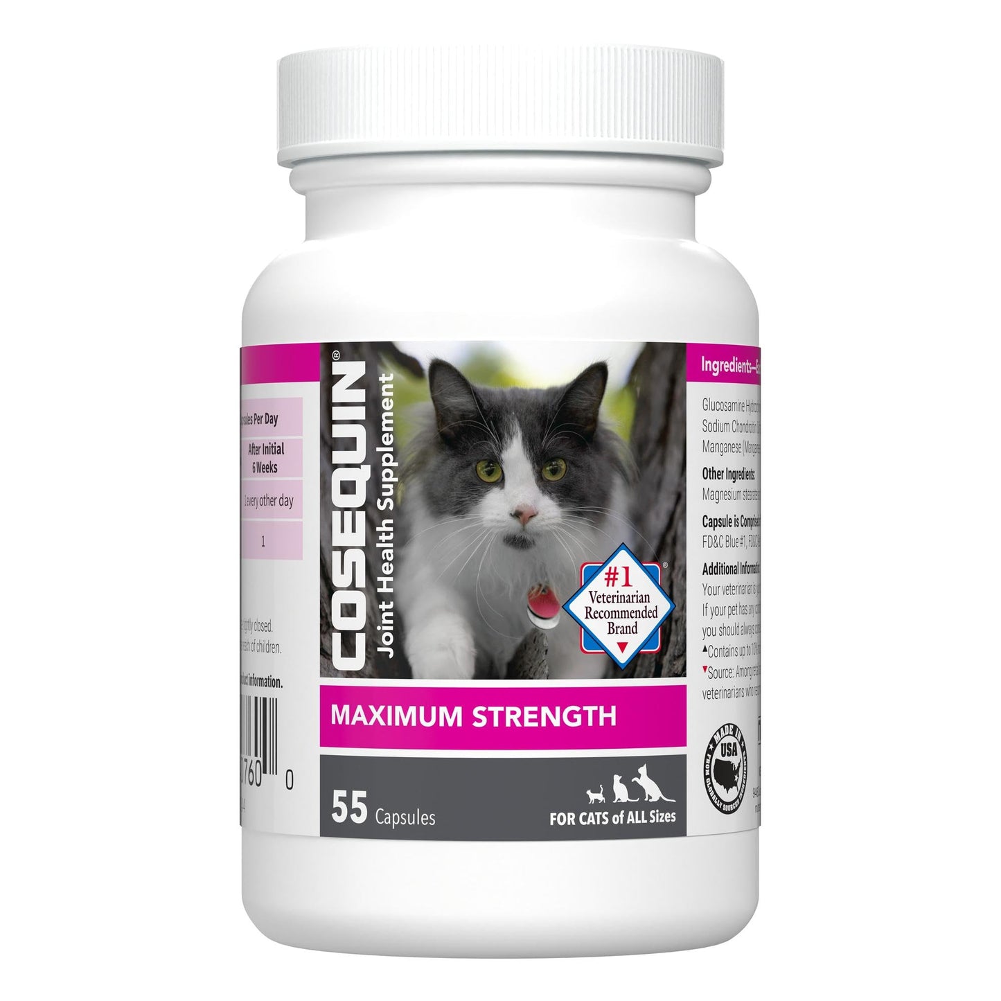 Nutramax Laboratories Cosequin Joint Health Supplement for Cats - With Glucosamine and Chondroitin, 55 Capsules