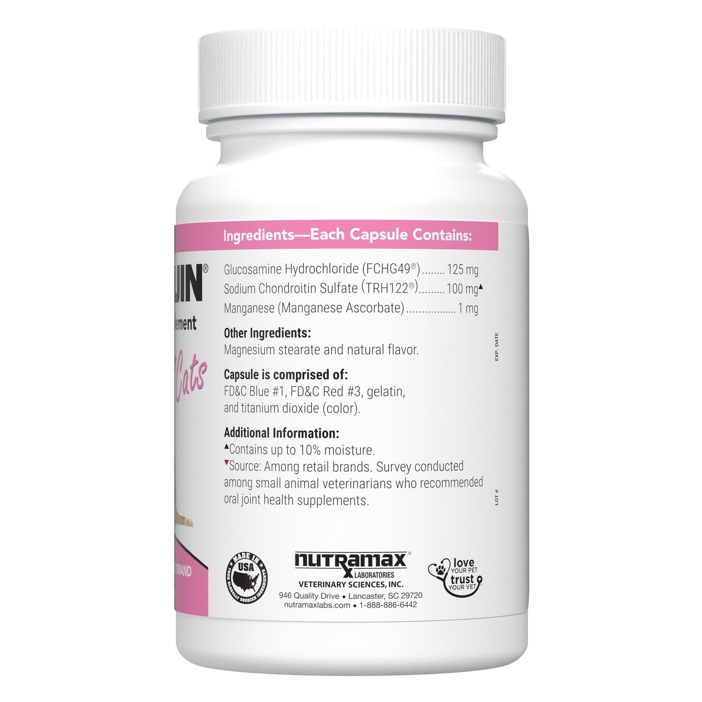 Nutramax Laboratories Cosequin Joint Health Supplement for Cats - With Glucosamine and Chondroitin, 80 Capsules