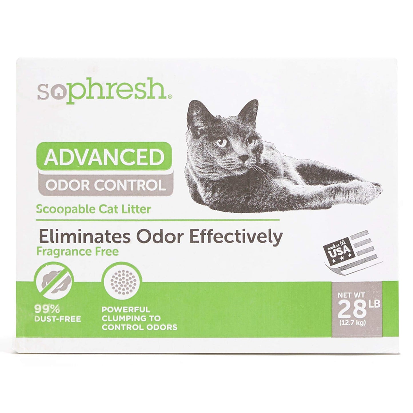 So Phresh Advanced Odor Control Scoopable Fragrance Free Cat Litter, 28 lbs.