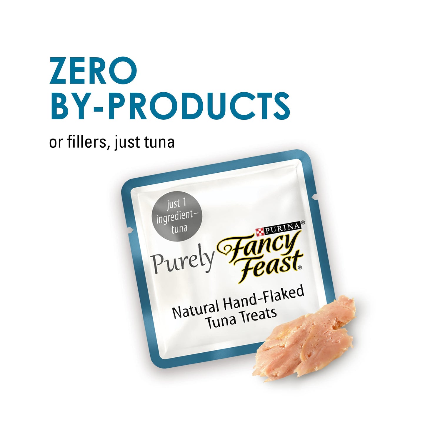 Purina Fancy Feast Natural Cat Treats, Purely Natural Hand-Flaked Tuna - (Pack of 5) 10 ct. Pouches