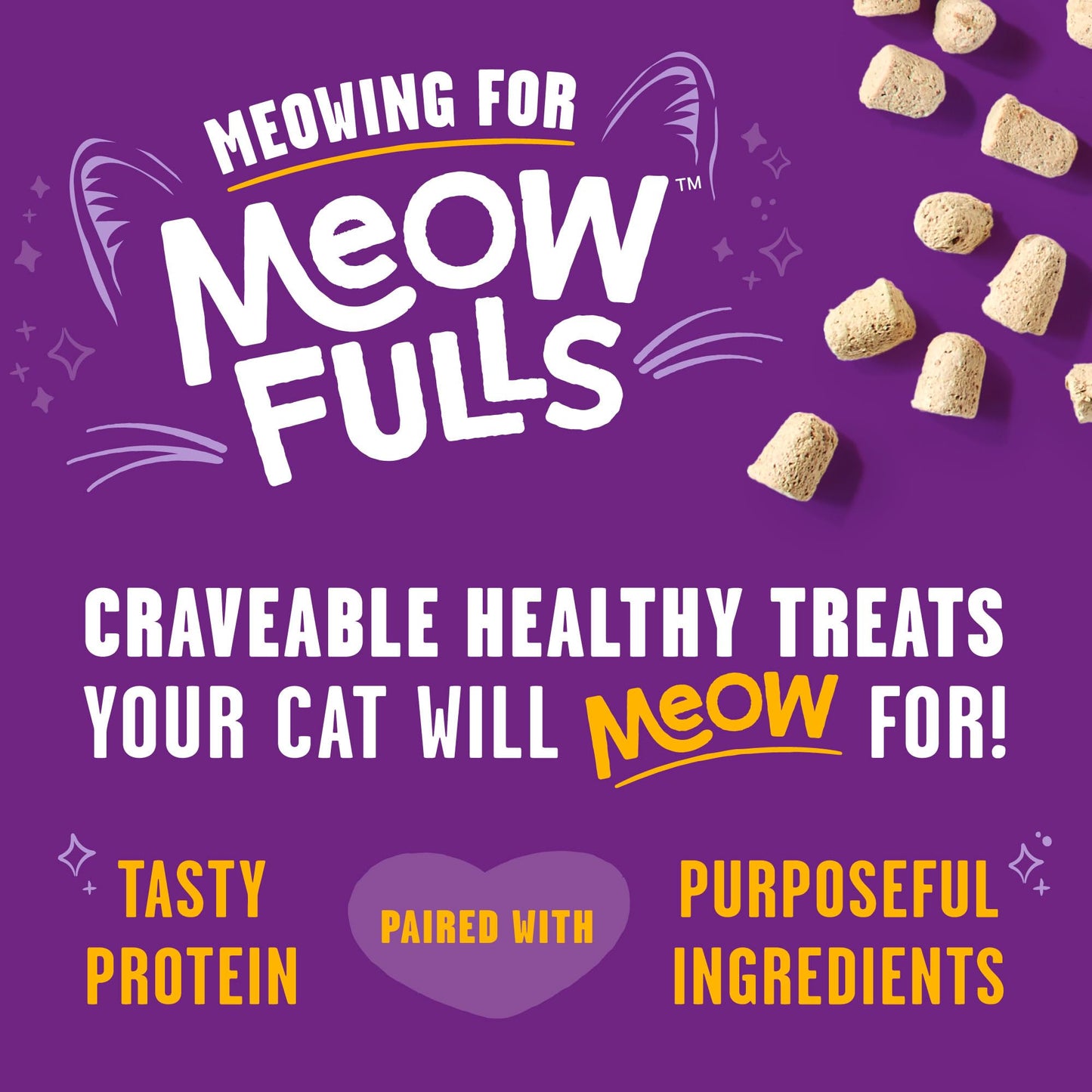 Stella & Chewy's Meowfulls Freeze Dried Cat Treats Chicken & Chicken Liver Recipe, 1.5 oz Bag