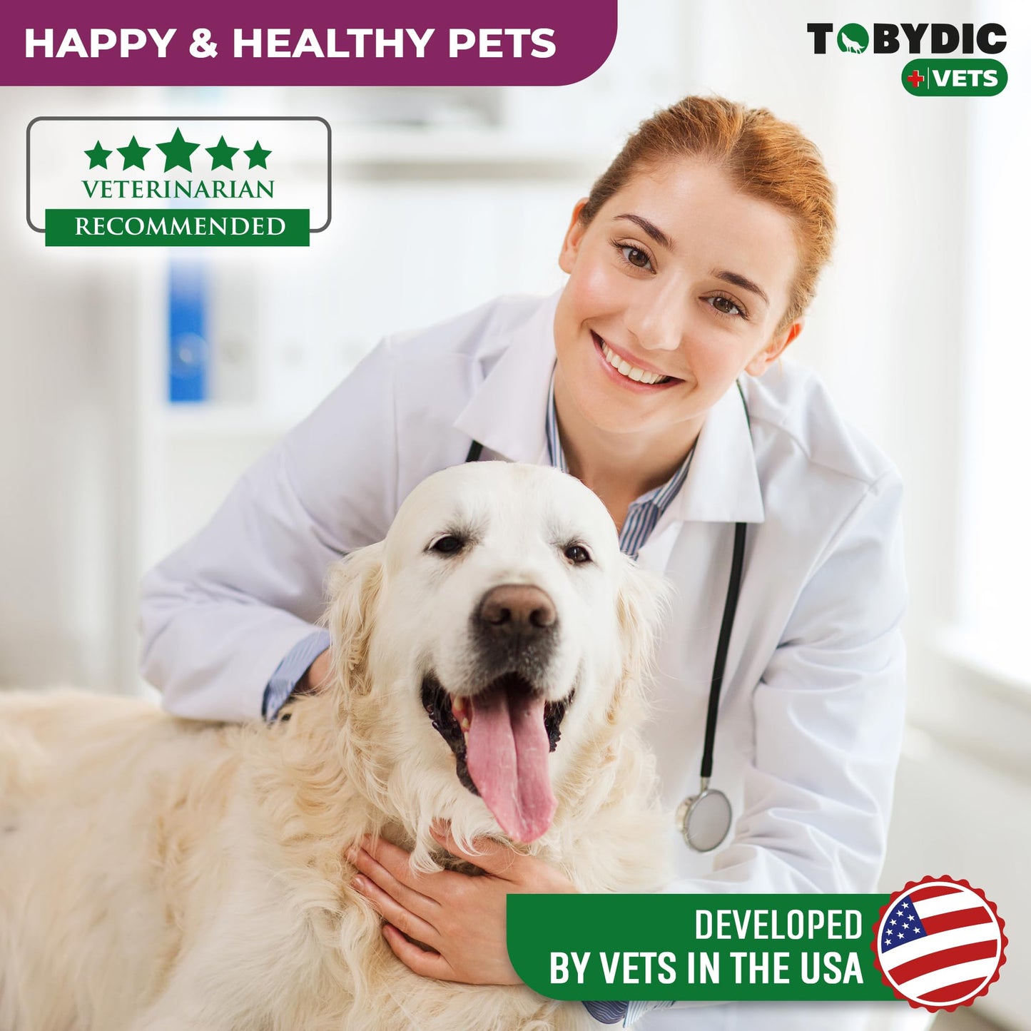 TOBYDIC Cat & Dog Multivitamin -15 in 1 Pet Supplements with Cranberry & Glucosamine - Natural Medicine & Support for UTI, Urinary Tract, Bladder, Kidney, Skin Coat, Joints Treatment Made in USA