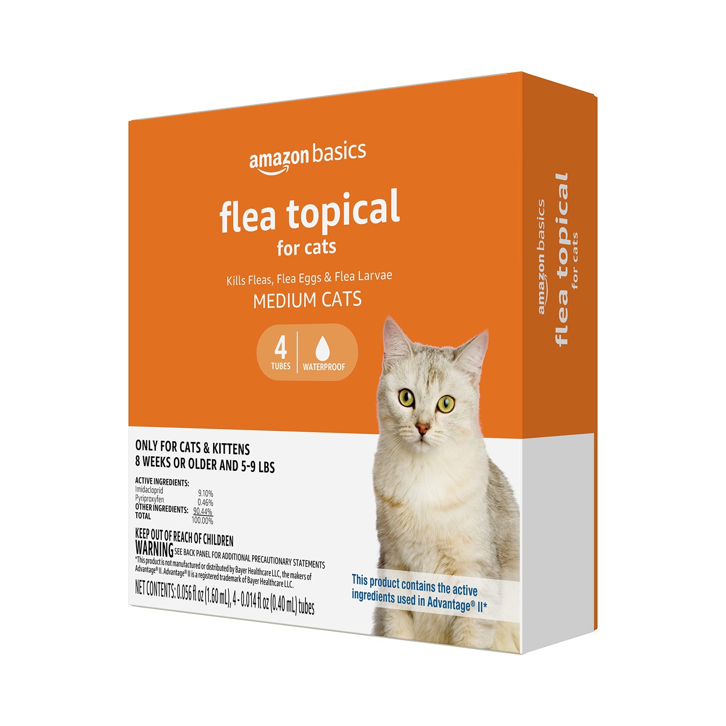 Amazon Basics Topical Flea Treatment for Medium Cats (5-9 Pounds), 4 Count (Previously Solimo)