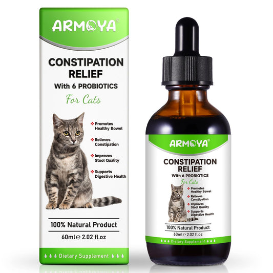 Cat Constipation Relief, Constipation Relief for Cat, Cat Laxative Constipation Relief, 100% Natural Cat Laxative with 6 Probiotics Cat Stool Softener, Promotes Digestive Health - 2 fl oz