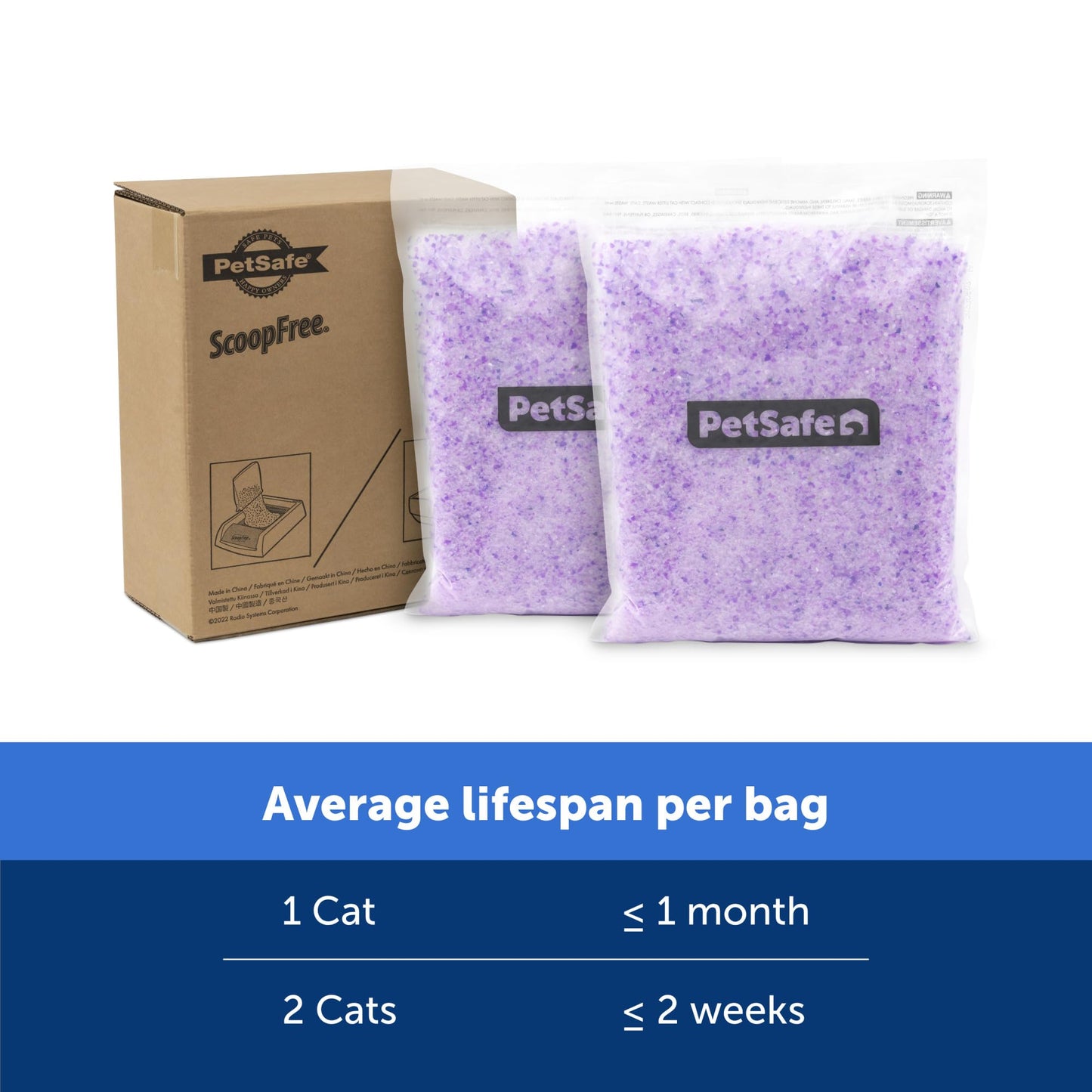 PetSafe ScoopFree Odor Control Crystal Cat Litter, Lavender, Scent 4.3 Lb Bag, Pack of 2