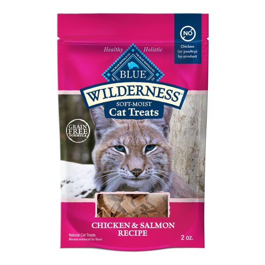 Blue Buffalo Wilderness Grain Free Soft-Moist Cat Treats, Chicken & Salmon 2-oz Bag