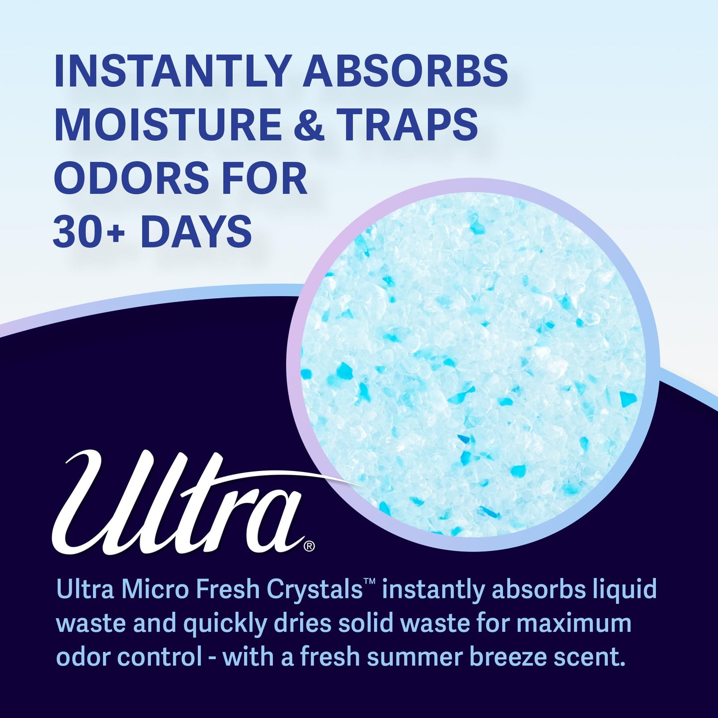 Ultra Fresh Scented Micro Crystals Premium Cat Litter - 99.9% Dust Free, Soft on Paws - 5 Lbs.