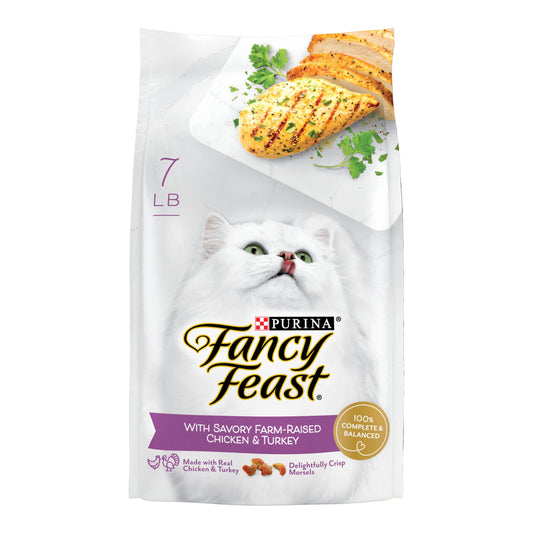 Purina Fancy Feast Dry Cat Food with Savory Farm-Raised Chicken and Turkey - 7 lb. Bag