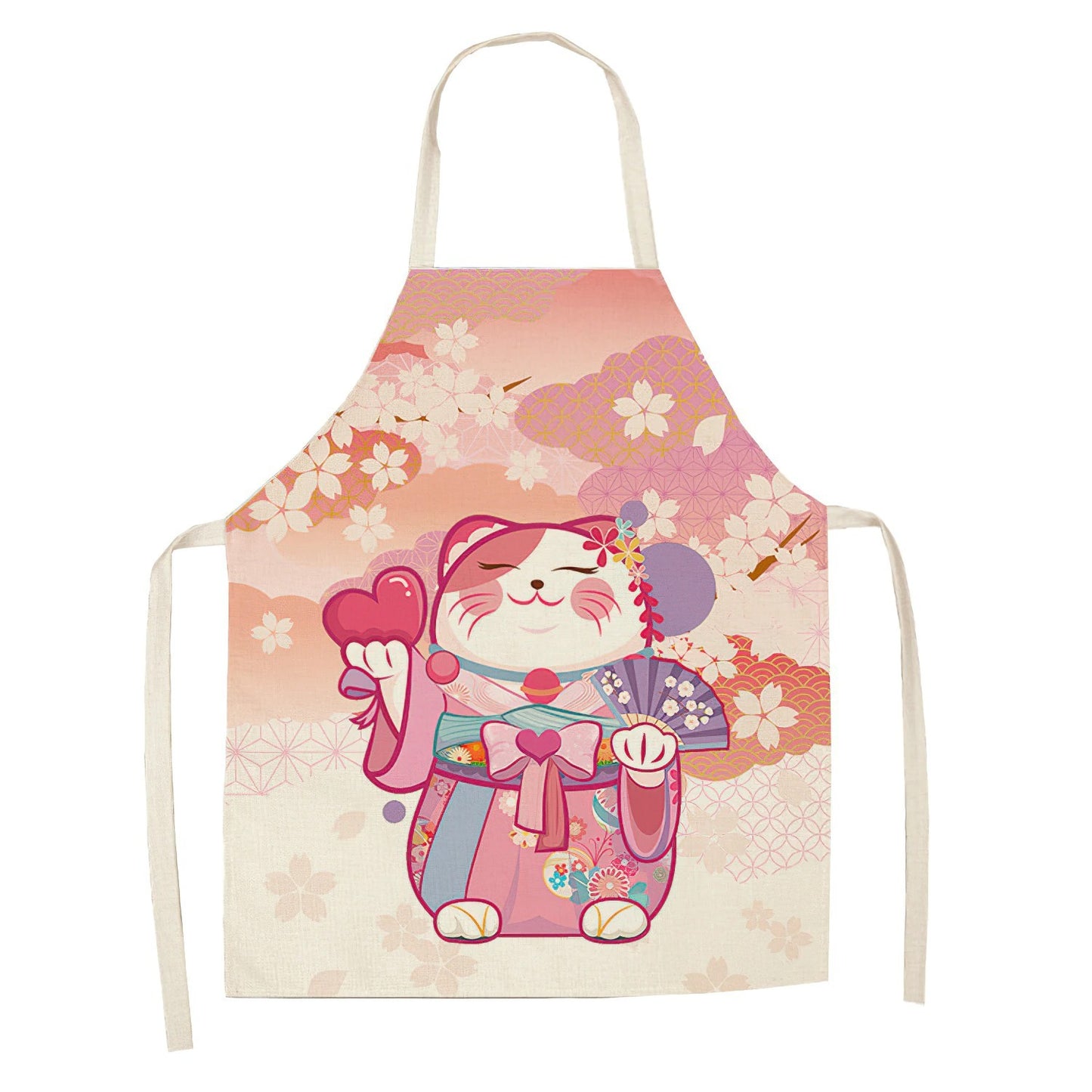 Cartoon Cat Digital Printing Sleeveless Apron