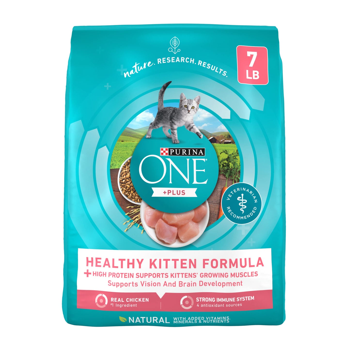 Purina ONE High Protein, Natural Dry Kitten Food, +Plus Healthy Kitten Formula - 7 lb. Bag