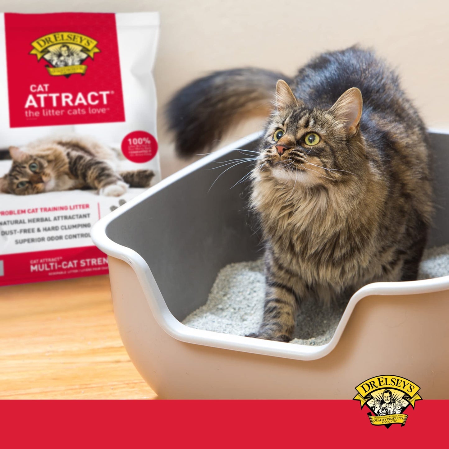 Dr. Elsey's Cat Litter Cat Attract - Unscented Natural Herbal Cat litter - Superior Odor Control Cat Litter - Low Dust & Low Tracking Unscented Cat Litter w/ Herbal Attractant (18lbs)