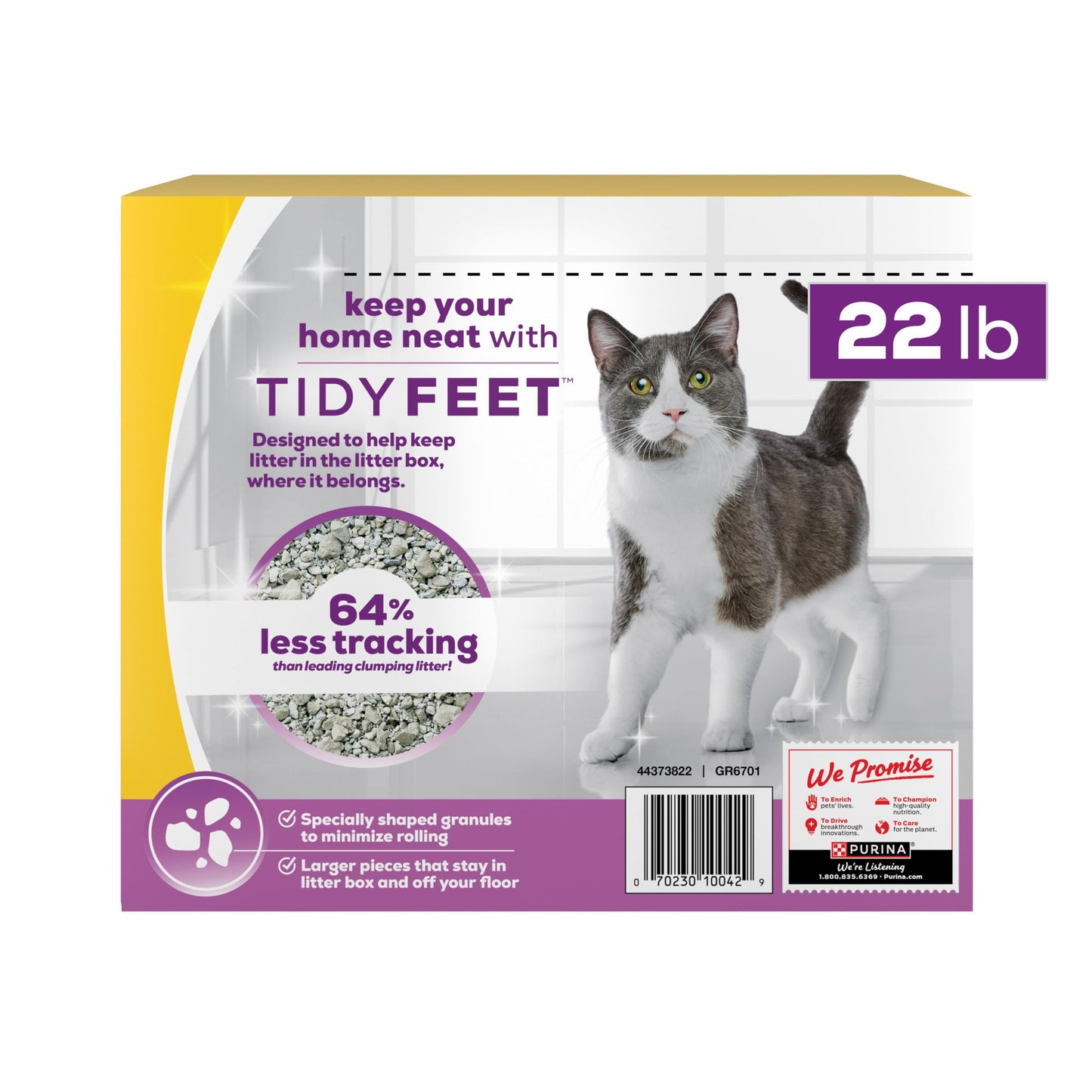 Purina Tidy Cats Tidy Feet Clumping Low Tracking Cat Litter with Odor Control – Unscented - 22 lb. Box