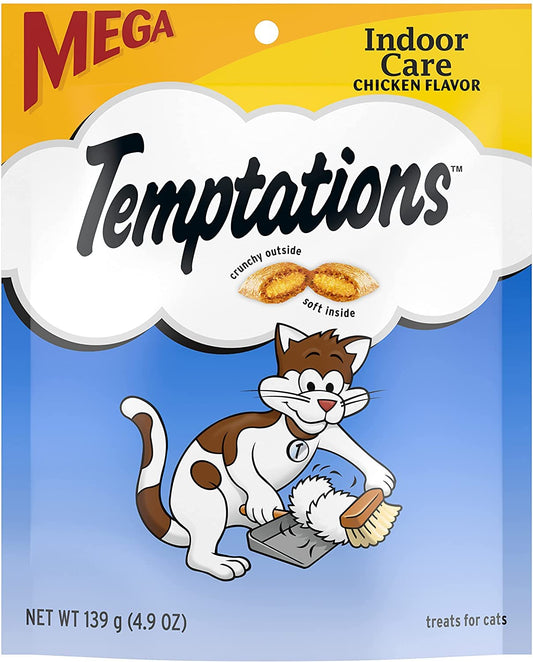 Whiskas Temptations indoor care Chicken Flavor Cat Treats 4.9 oz by Mars (3-Pack Bundle)