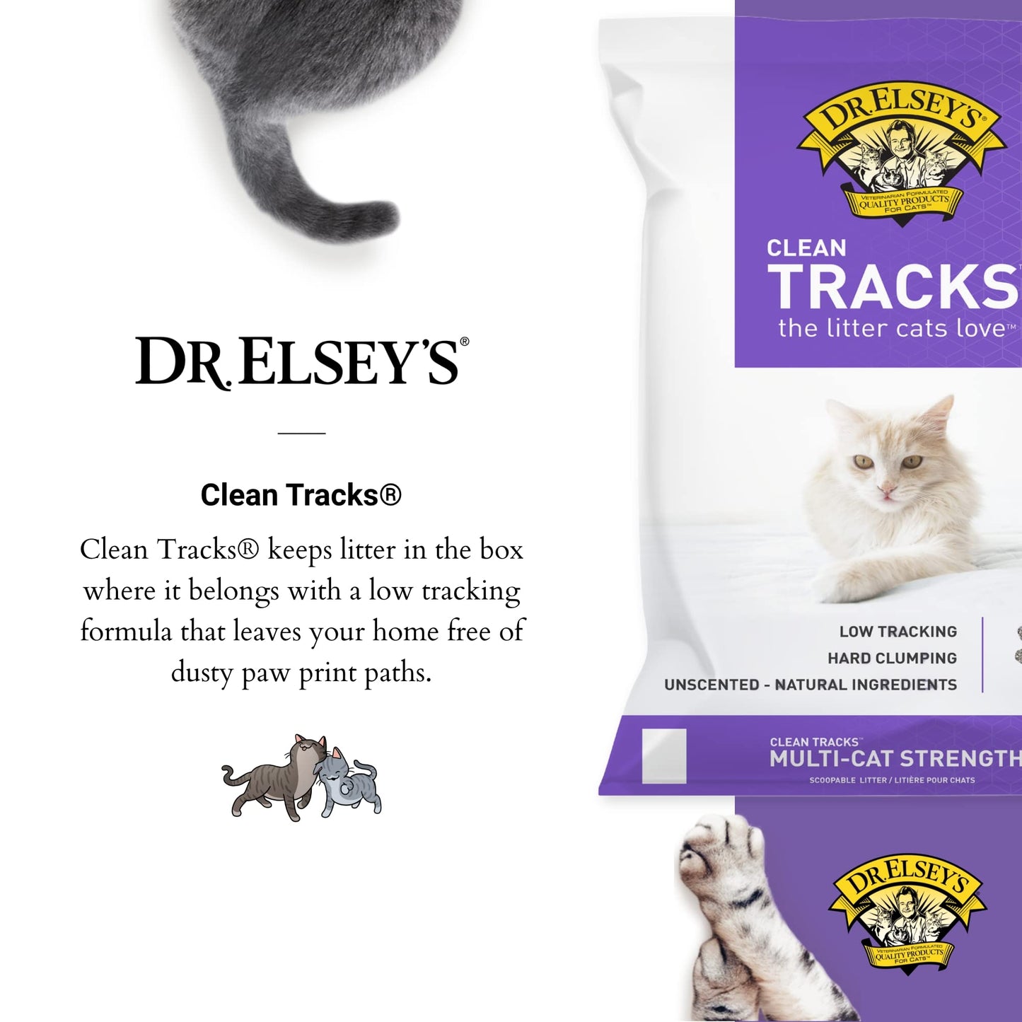 Dr. Elsey's Cat Litter - Premium Unscented Cat Litter w/ Natural Ingredients - Low Dust & Low Tracking Multi Cat Litter - Superior Odor Control Cat Litter - Hard Clumping Clay Cat litter (40lbs)