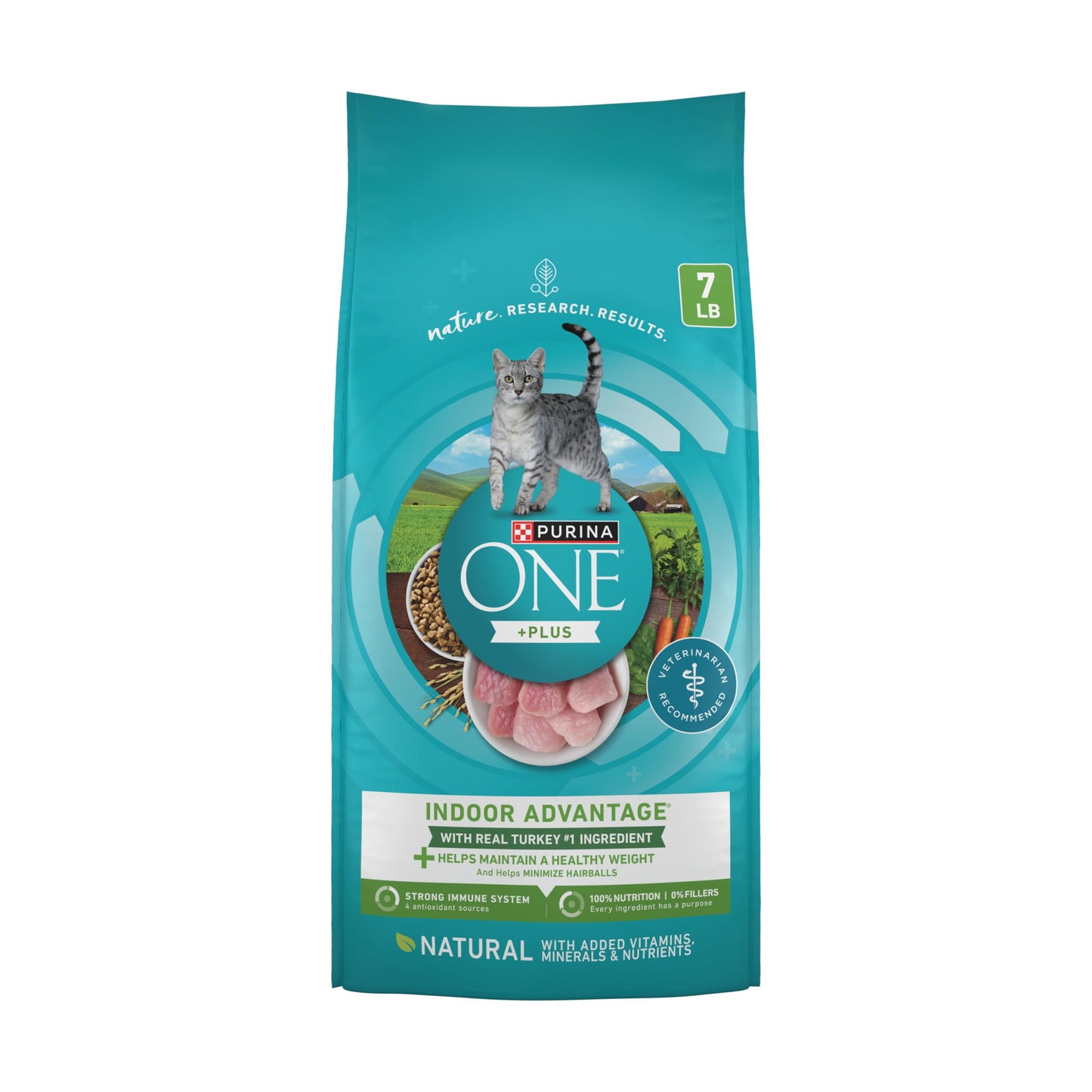 Purina ONE Natural, Low Fat, Weight Control, Indoor Dry Cat Food, +Plus Indoor Advantage - 7 lb. Bag