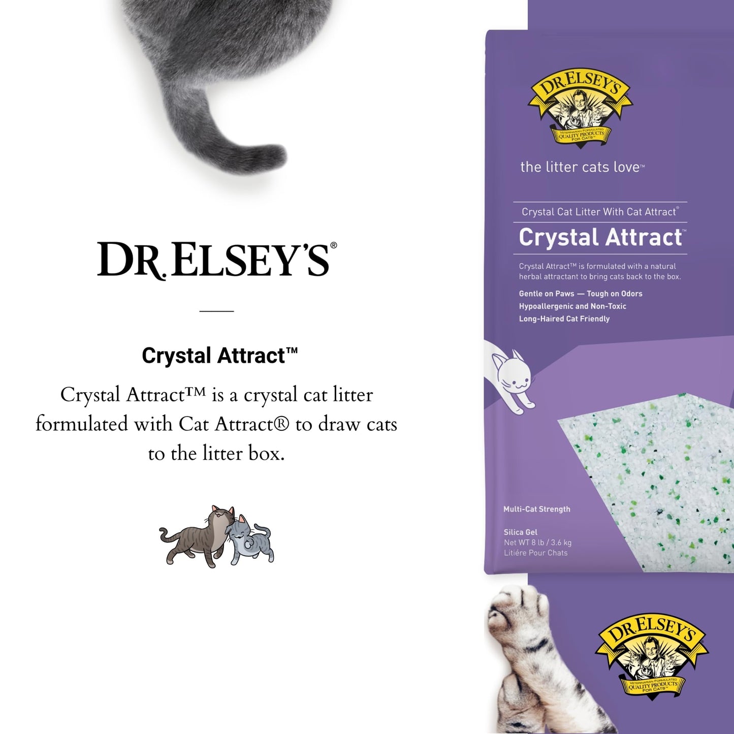 Dr. Elsey's Crystal Attract Silica Cat Litter, 8lbs